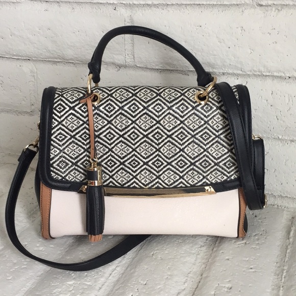aldo black and white purse